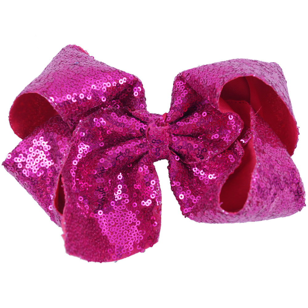 Jumbo Sequin Hair Bows (23 Color Available)