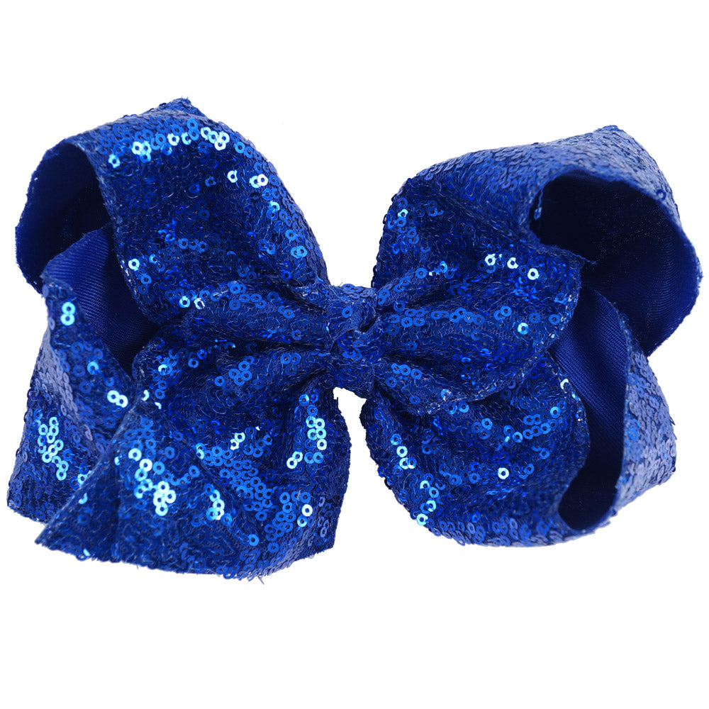 Jumbo Sequin Hair Bows (23 Color Available)