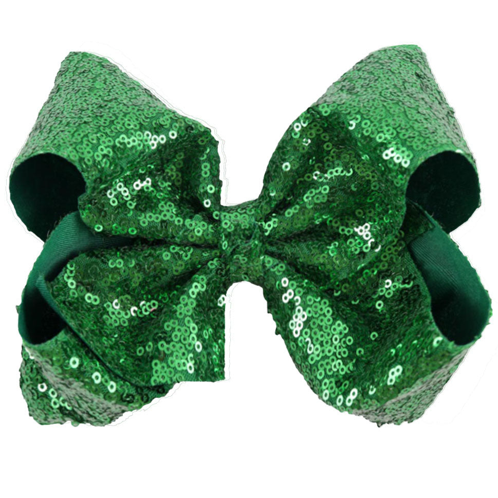 Jumbo Sequin Hair Bows (23 Color Available)