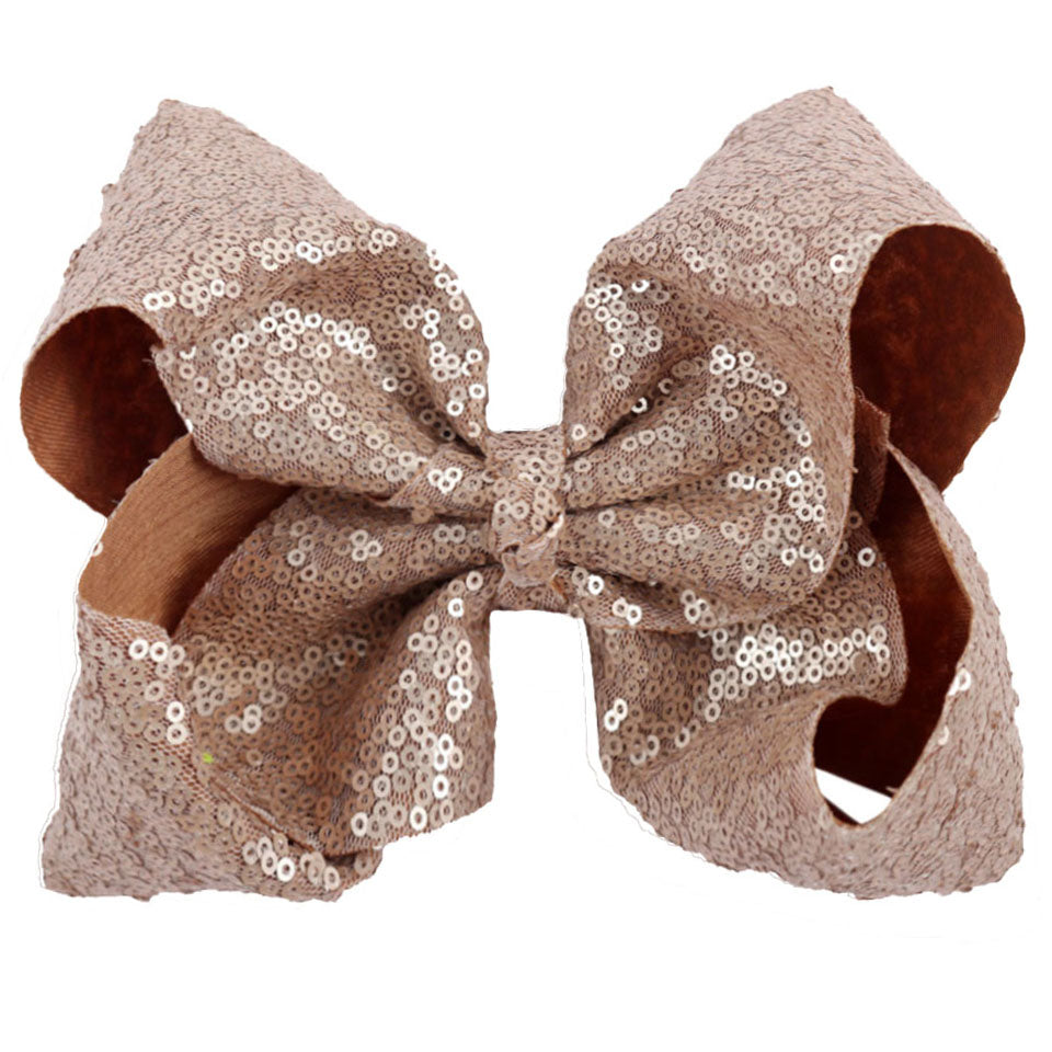Jumbo Sequin Hair Bows (23 Color Available)