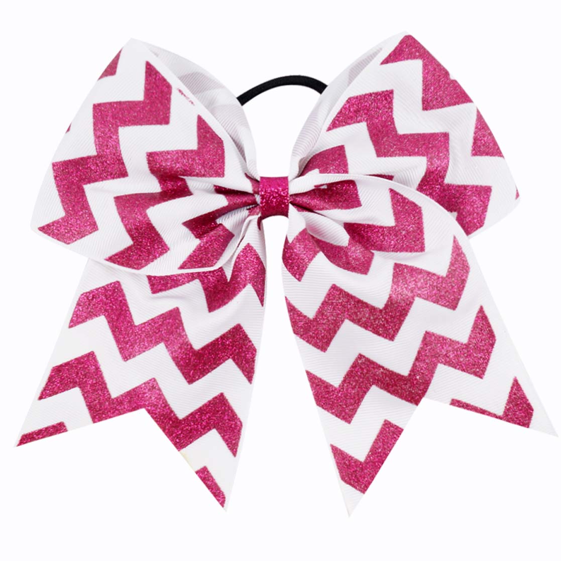 20PCS Silver Wave Chunky Glitter Cheer Bows