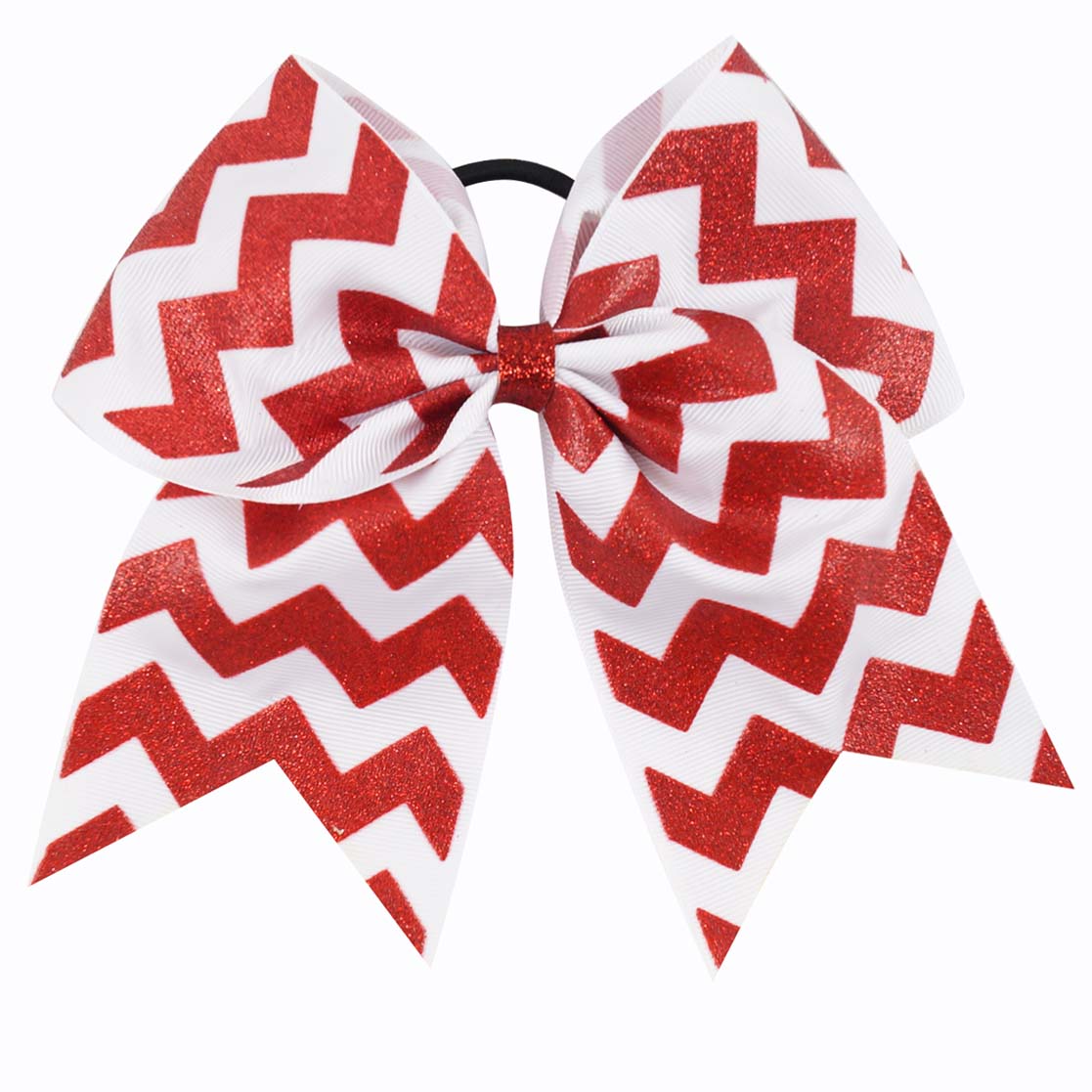 20PCS Silver Wave Chunky Glitter Cheer Bows