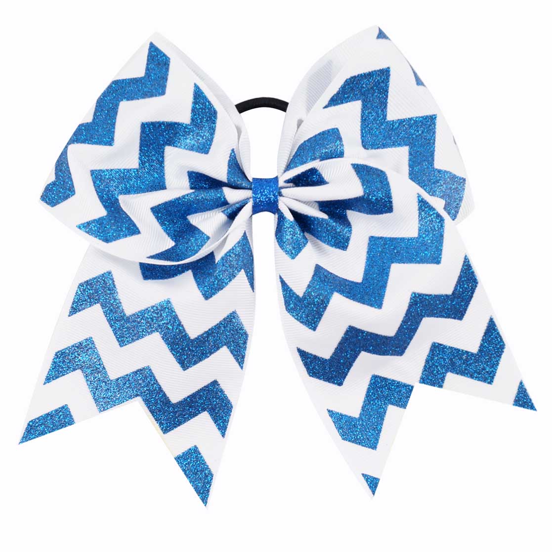 20PCS Silver Wave Chunky Glitter Cheer Bows