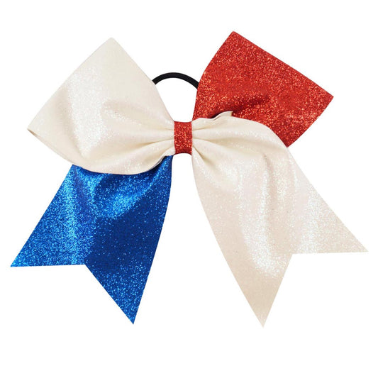 Red White Blue Glitter Cheer Bows