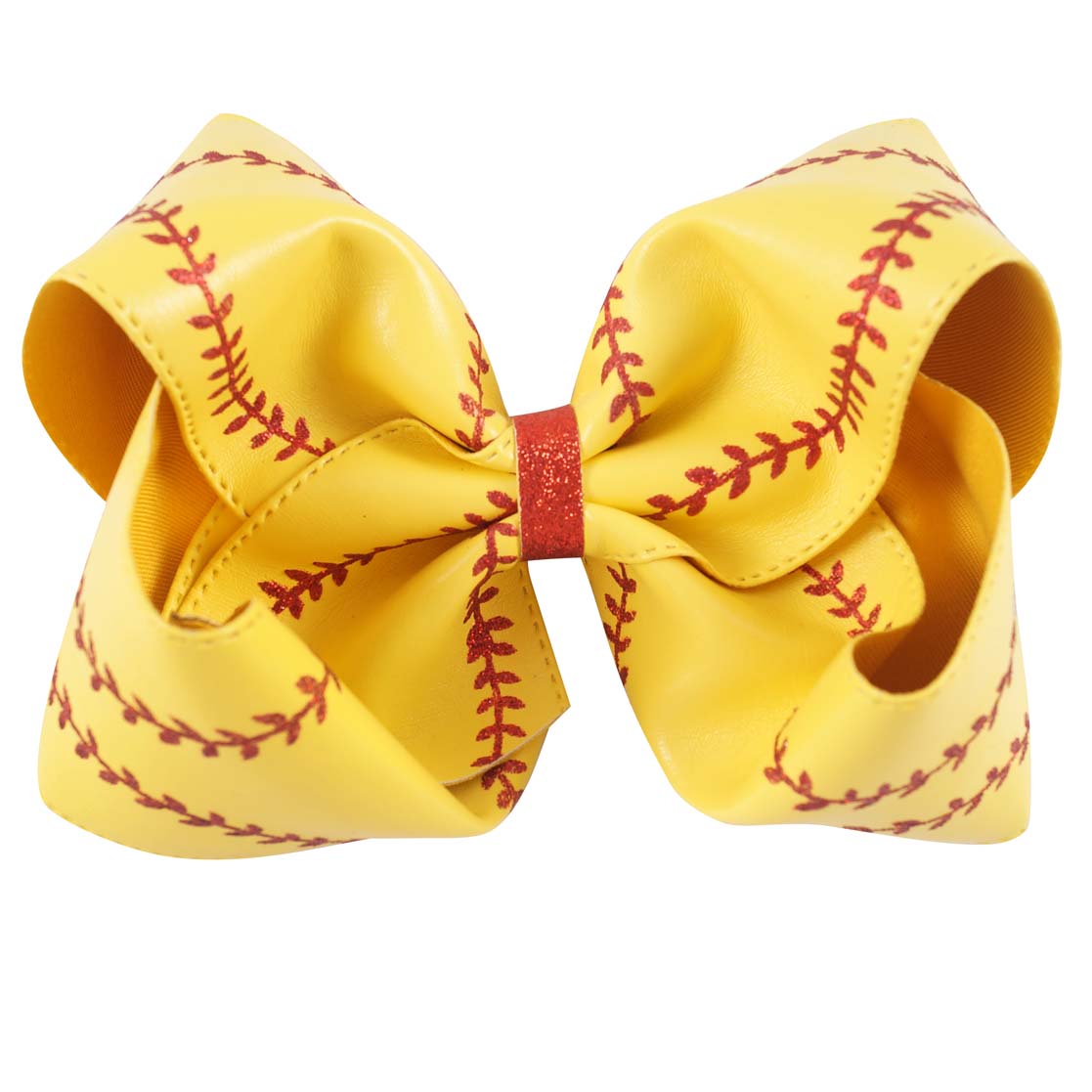 Jumbo Baseball Hair Bows | Softball Bows | Big Leather Bows