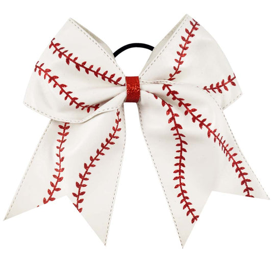 Baseball Leather Cheer Bows