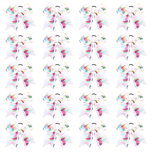 20PCS Cartoon Unicorn Cheer Bows