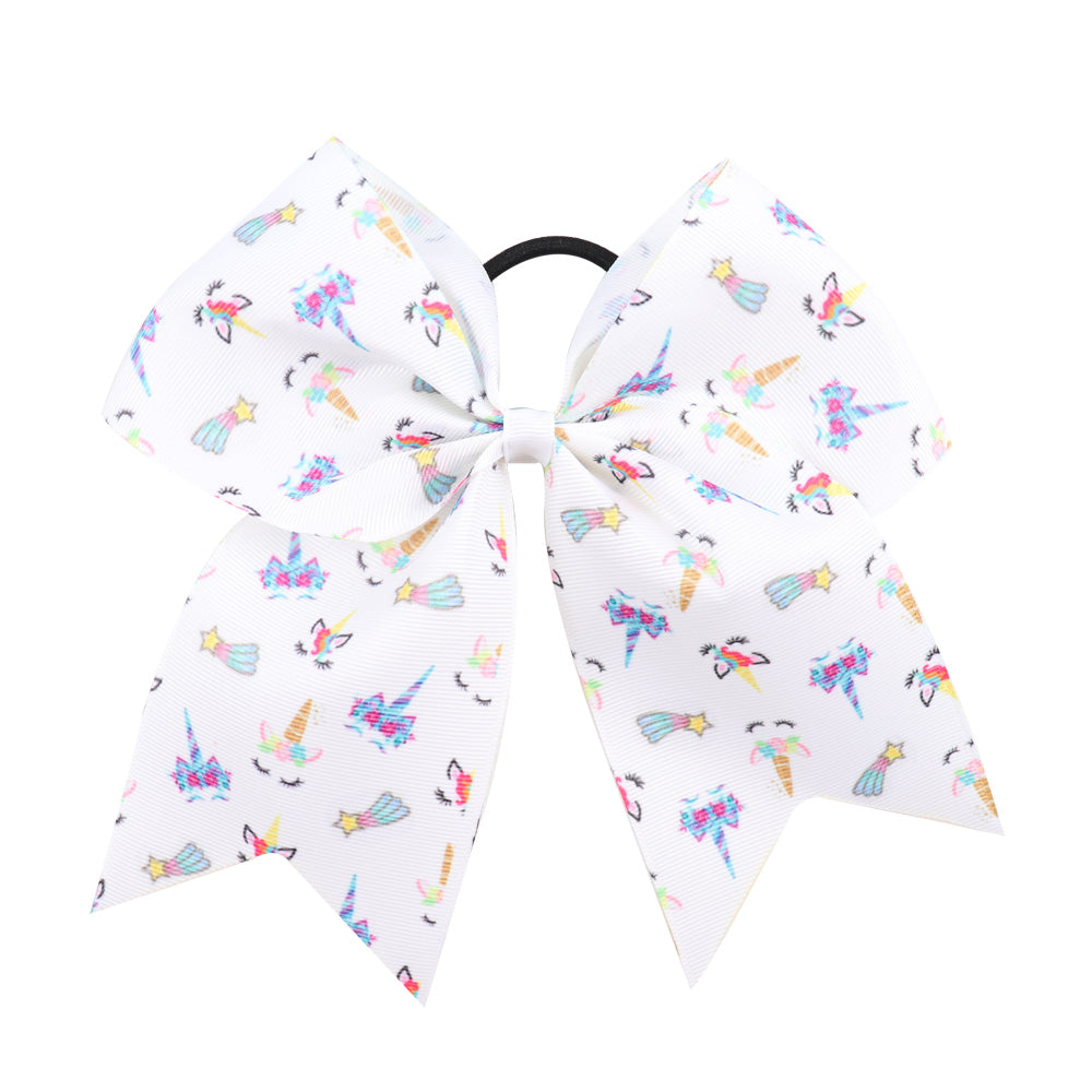 Unicorn Cartoon Cheer Bows