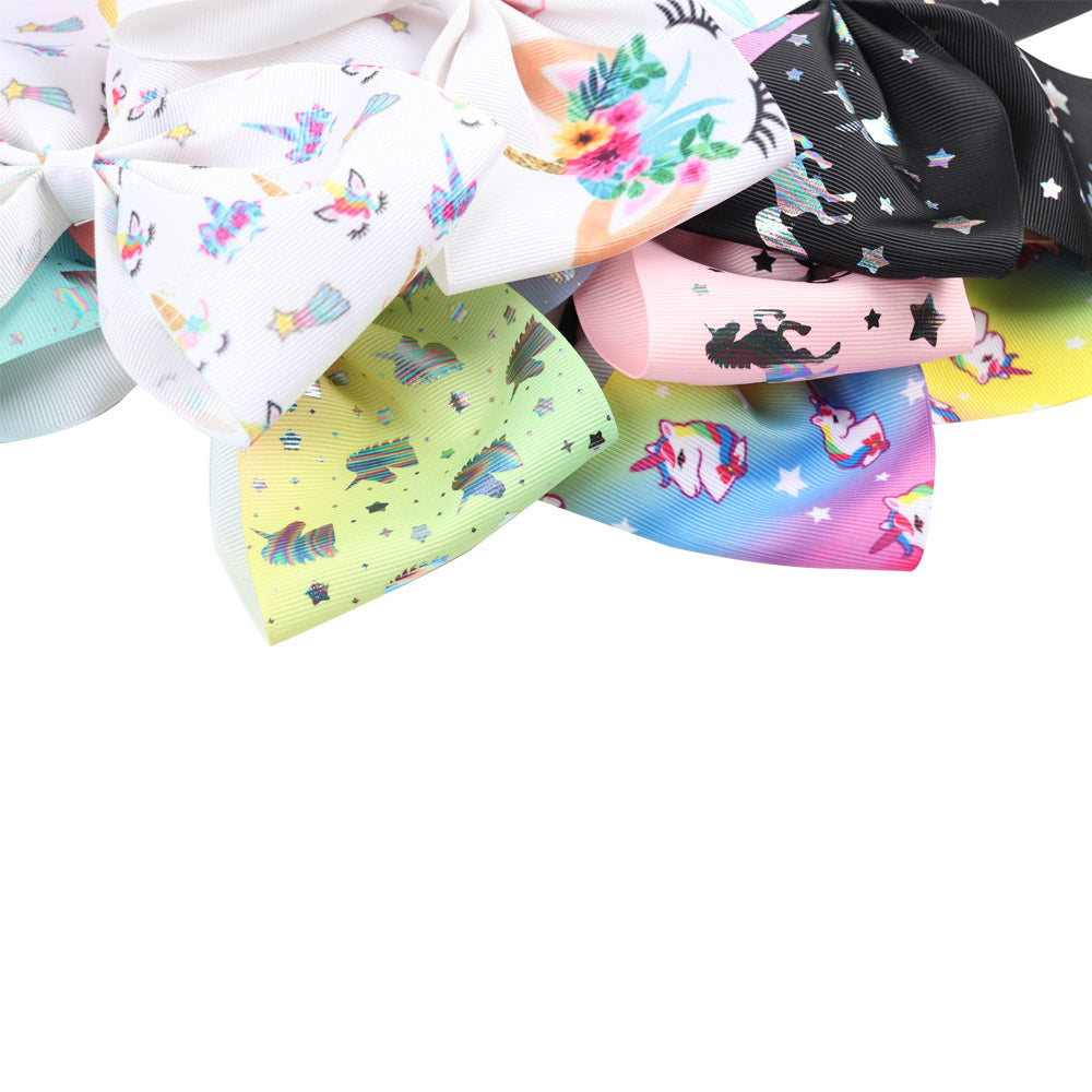 Unicorn Cartoon Cheer Bows