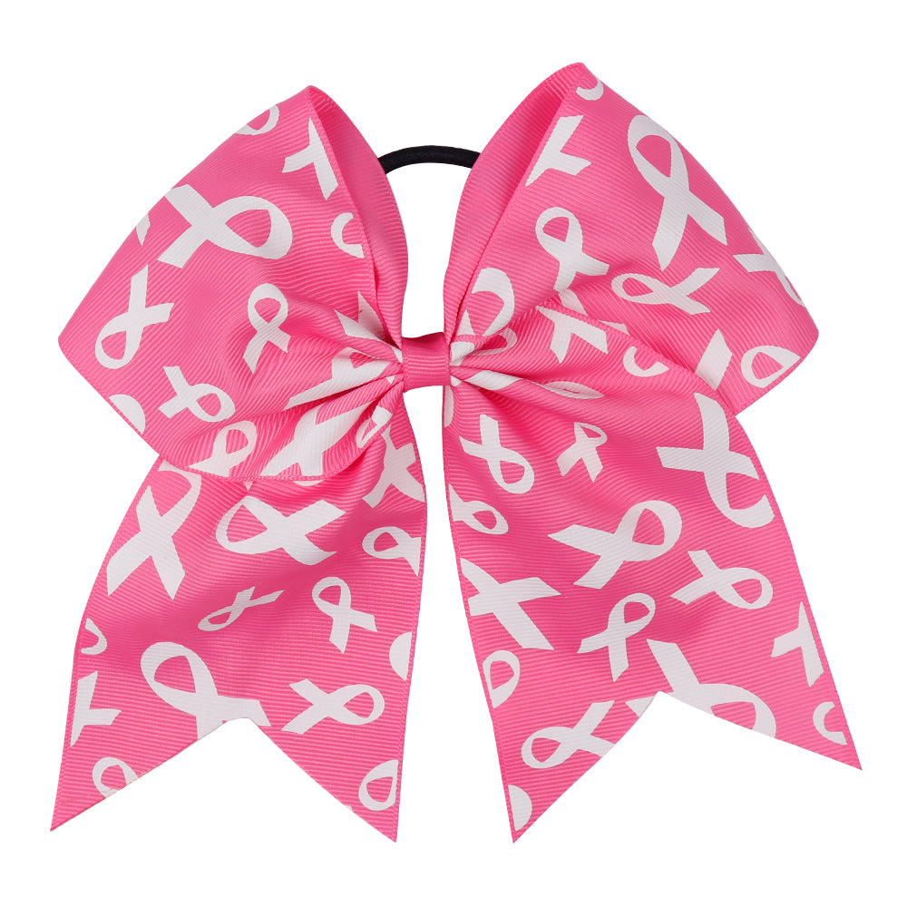 20PCS Hot Pink Breast Cancer Cheer Bows