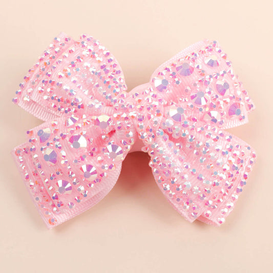 3.5'' Full Rhinestone Hair Bow Clips