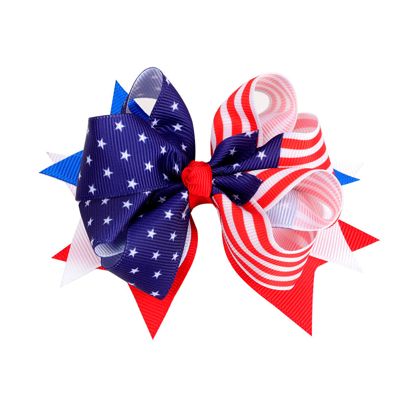 American Flag Hair Bows