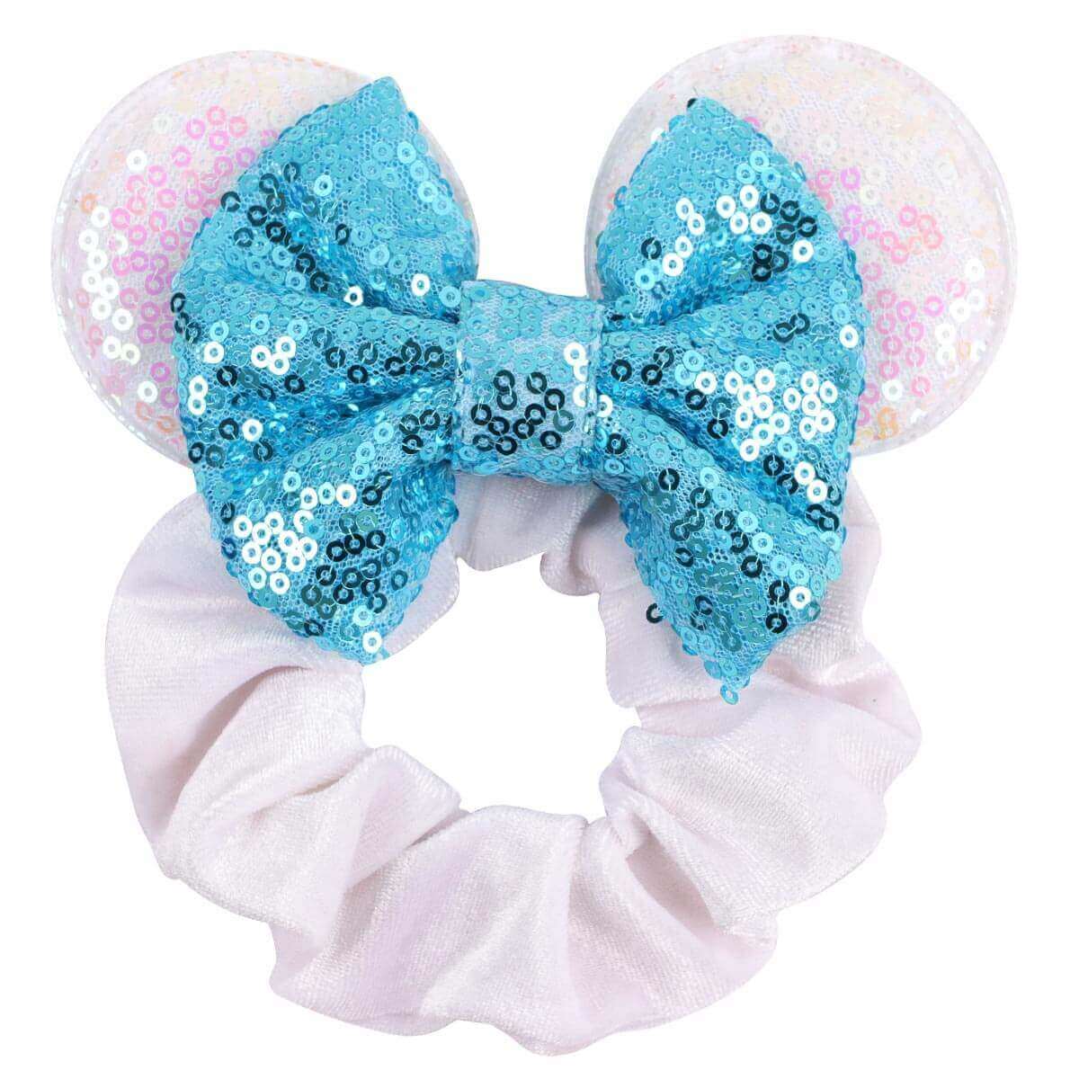 Cartoon Mouse Sequin Bow Scrunchie