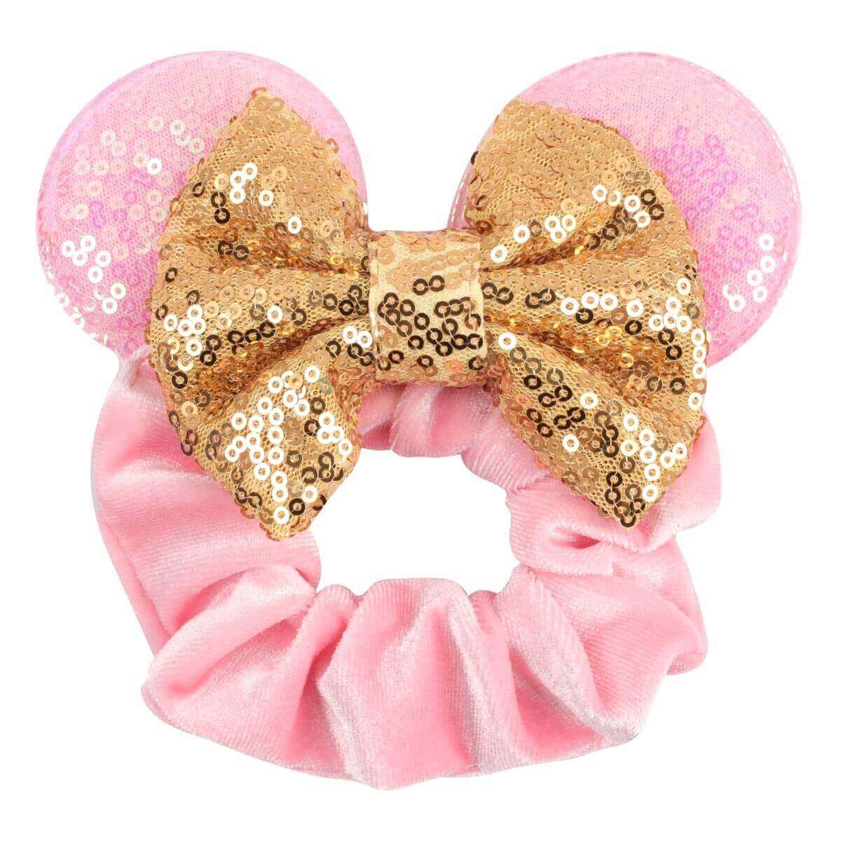 Cartoon Mouse Sequin Bow Scrunchie