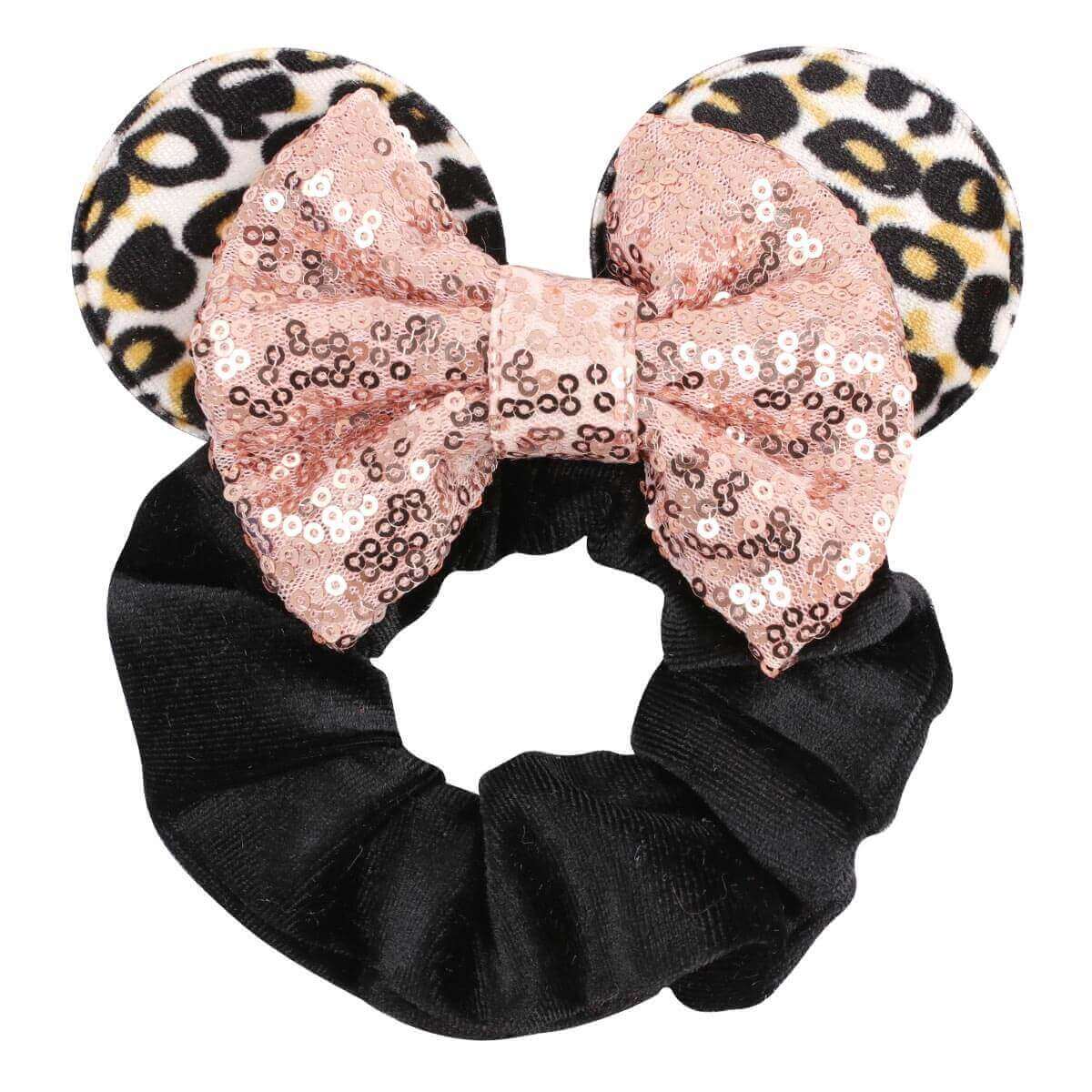 Cartoon Mouse Sequin Bow Scrunchie