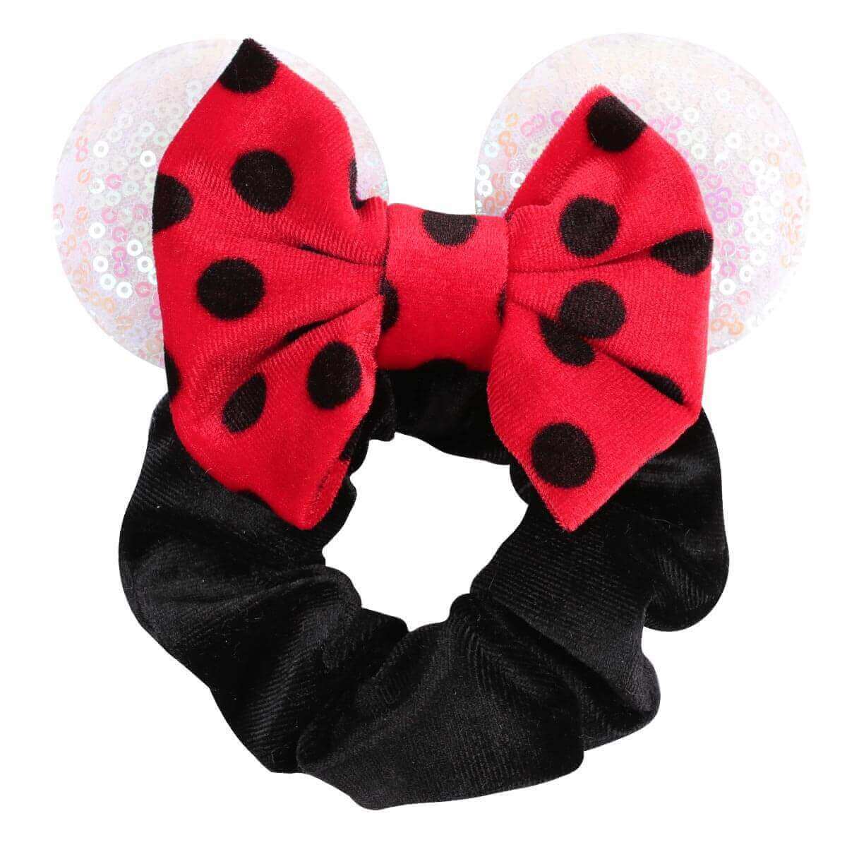 Cartoon Mouse Sequin Bow Scrunchie