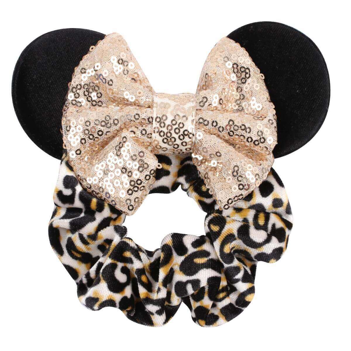 Cartoon Mouse Sequin Bow Scrunchie