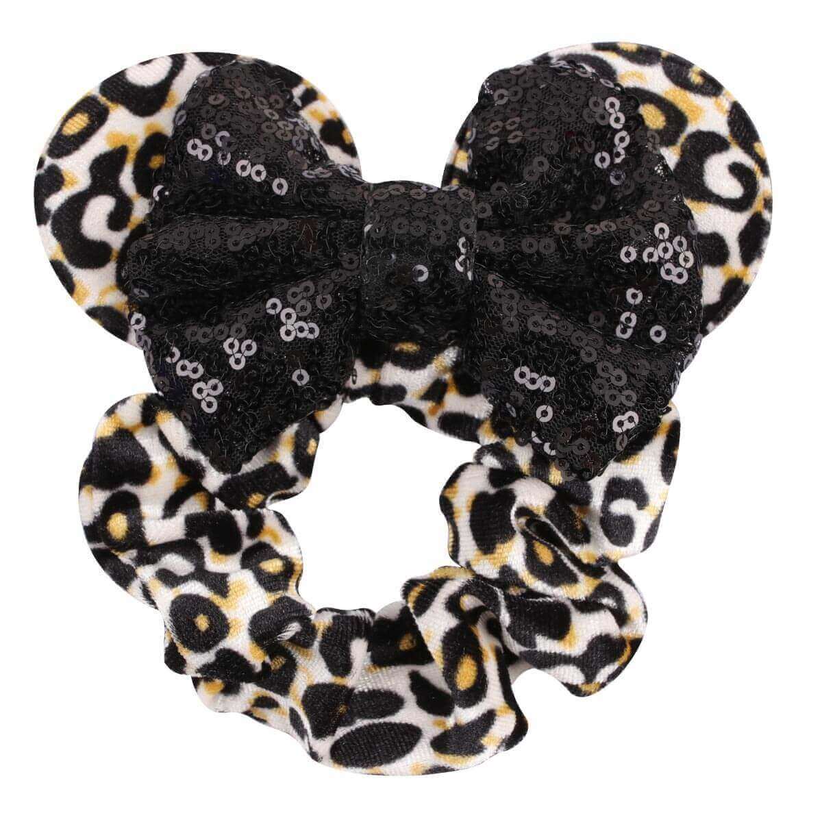 Cartoon Mouse Sequin Bow Scrunchie