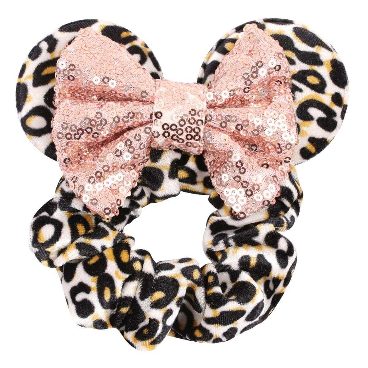 Cartoon Mouse Sequin Bow Scrunchie