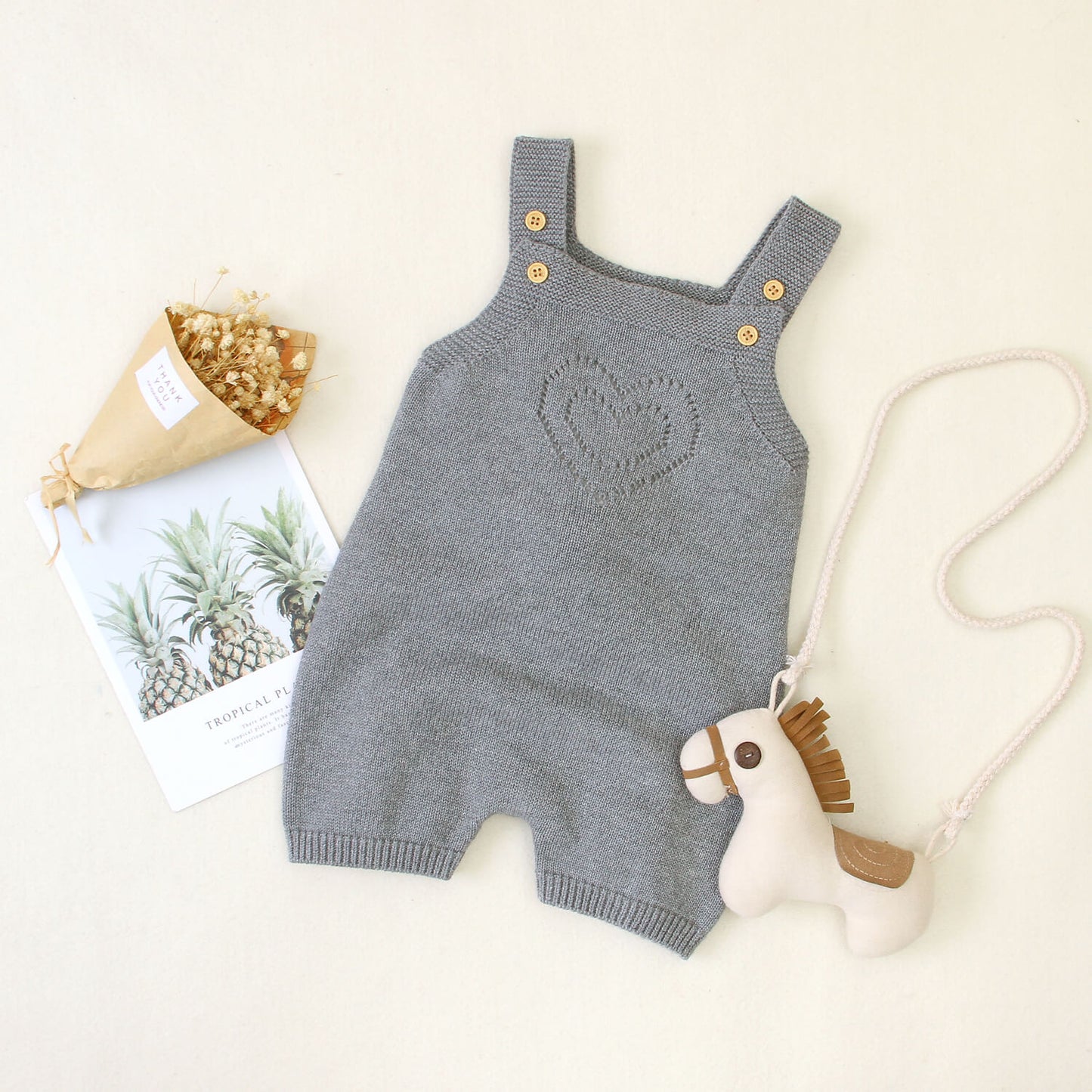 Bunny Knitted Strap Baby Romper