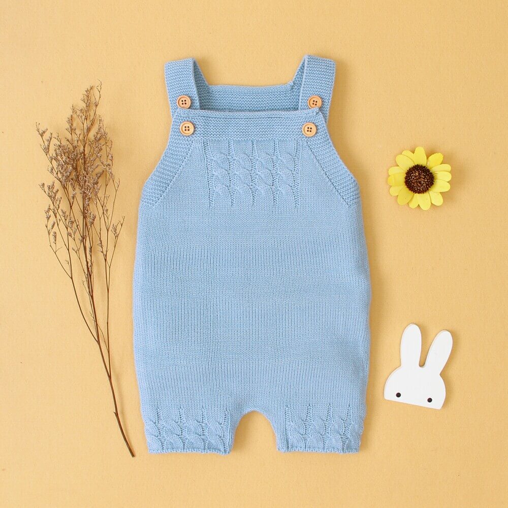 Solid Color Newborn Baby Knitted Romper