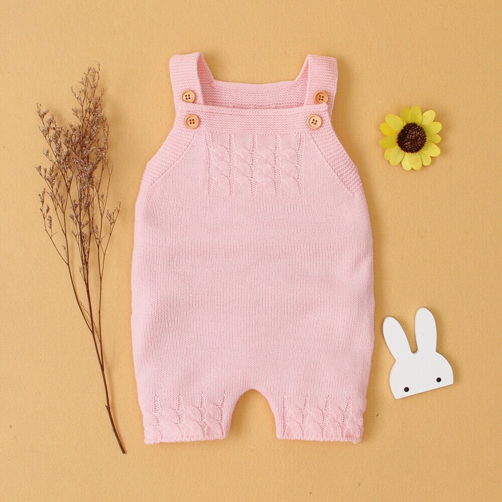 Solid Color Newborn Baby Knitted Romper