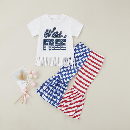 4th of July Striped Stars Girl Outfits