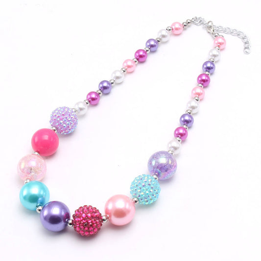 Candy Color Beads Girl Crystal Necklace