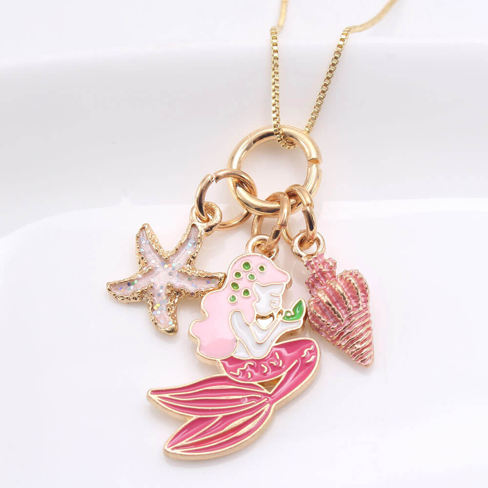 Starfish Mermaid Pendant Girl Necklace