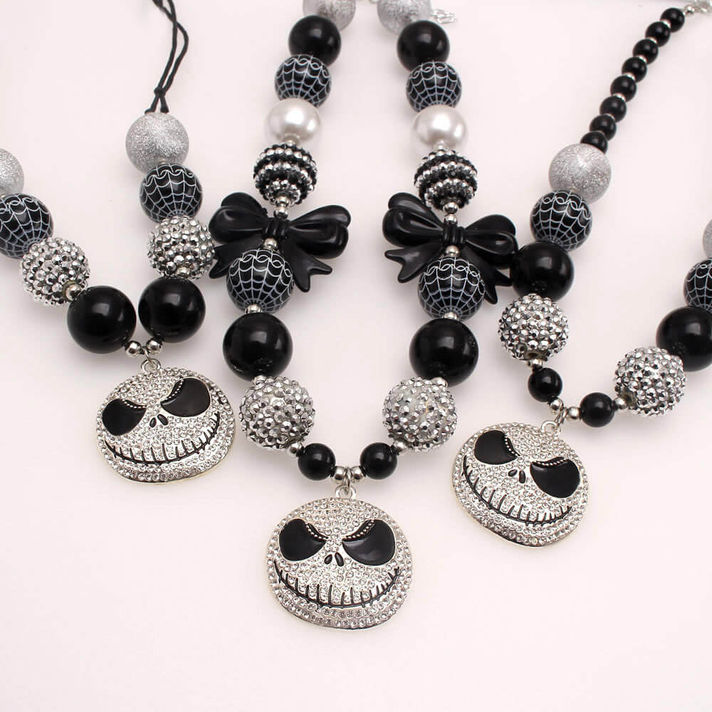 Halloween Rhinestone Skull Girl Necklaces