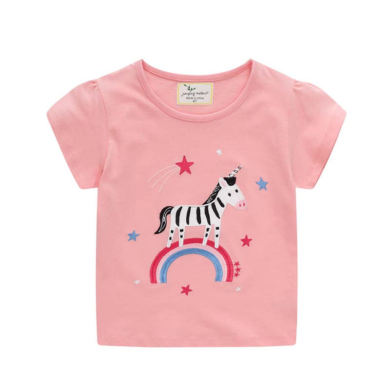 Cartoon Zebra Toddler Girl Pink Top