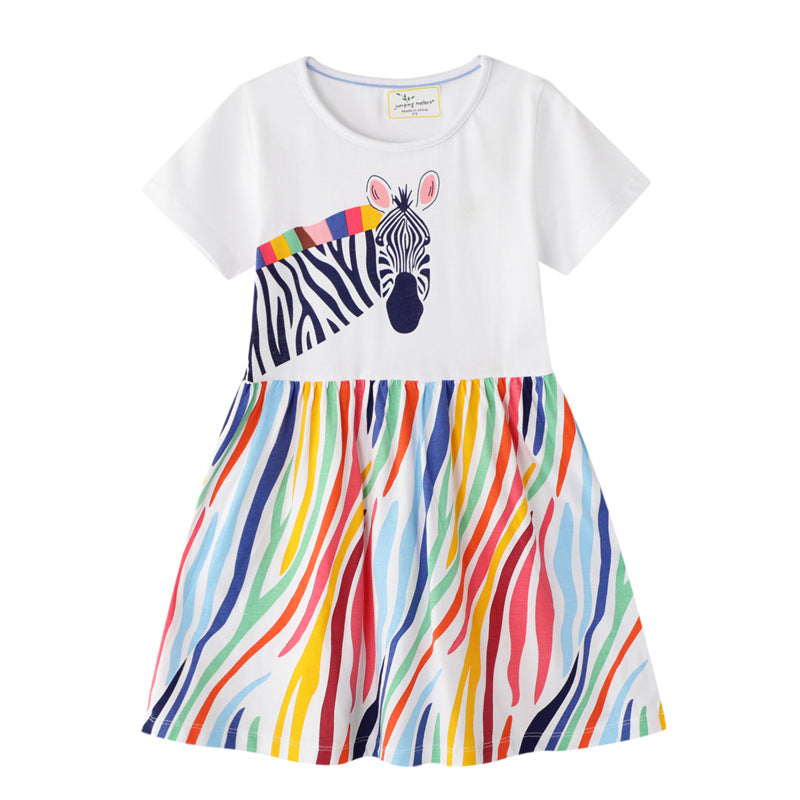 Cartoon Zebra Colorful Dress