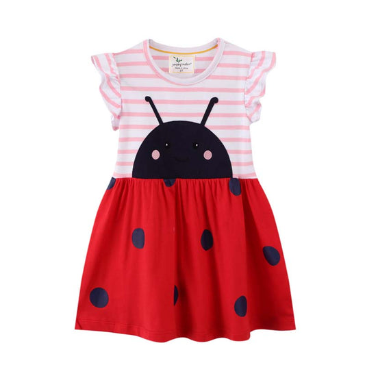 Cartoon Ladybug Polka Dress