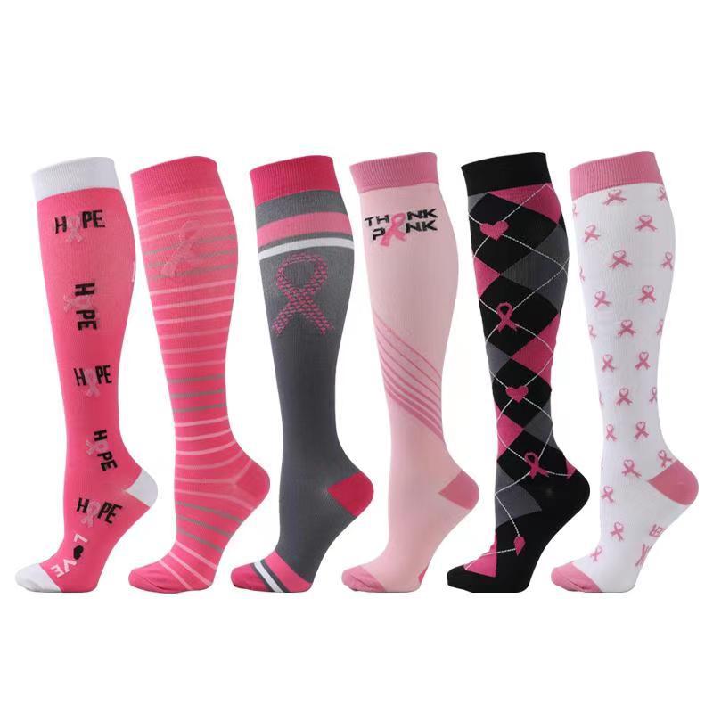 10 Pairs Breast Cancer Awareness Socks