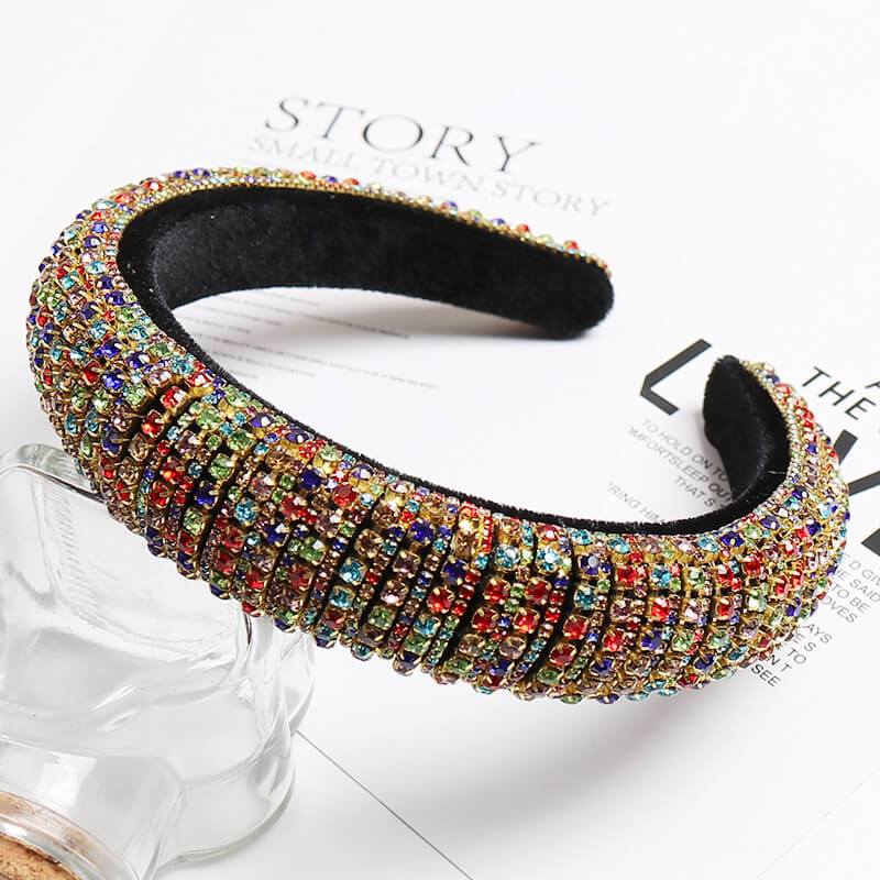rainbow rhinestone headband