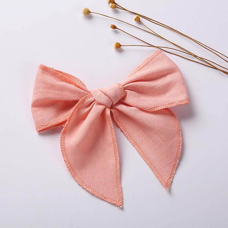 Pure Color Cotton Linen Cheer Bows