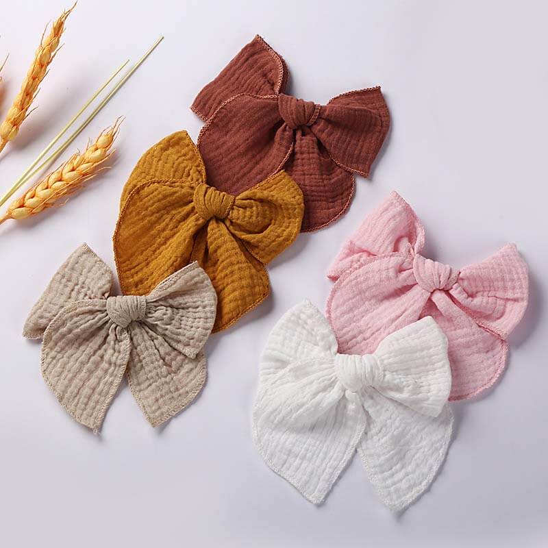 Oversized Pure Color Cotton Hair Bows