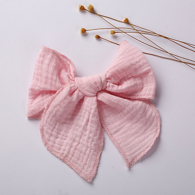 Oversized Pure Color Cotton Hair Bows