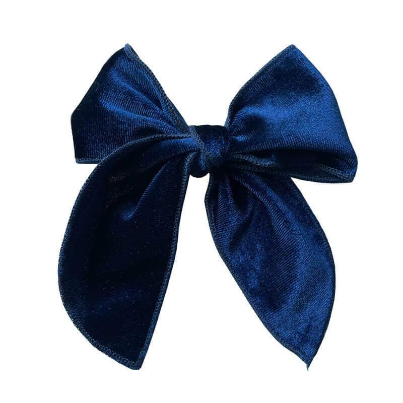 Velvet Sailor Bow Girl Hair Clips