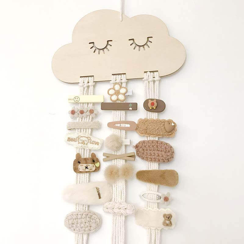 Wooden Cloud Baby Hair Bows Holder