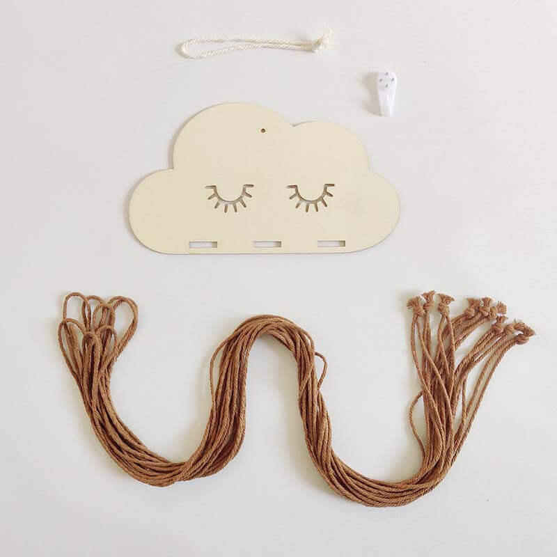 Wooden Cloud Baby Hair Bows Holder