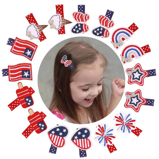 4th of July Mini Hair Clips