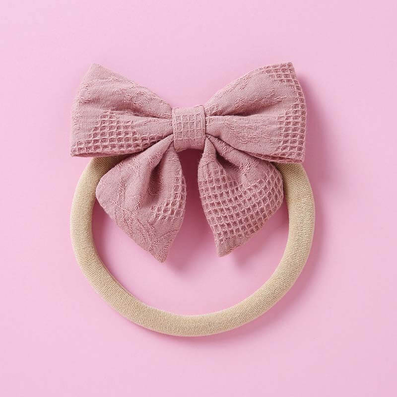 Pure Color Cotton Bow Baby Headbands
