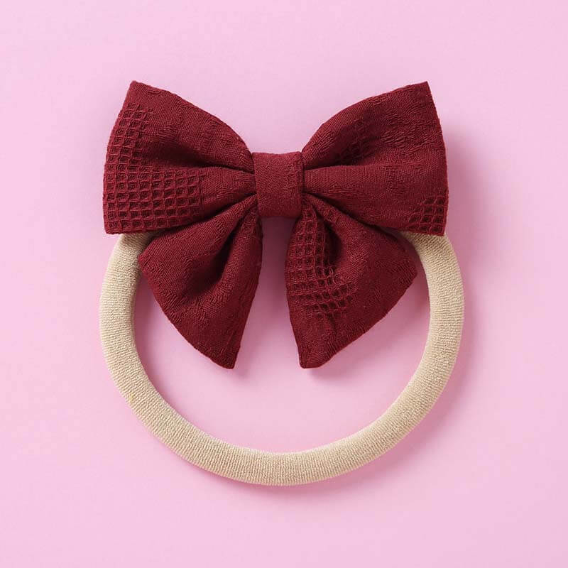 Pure Color Cotton Bow Baby Headbands