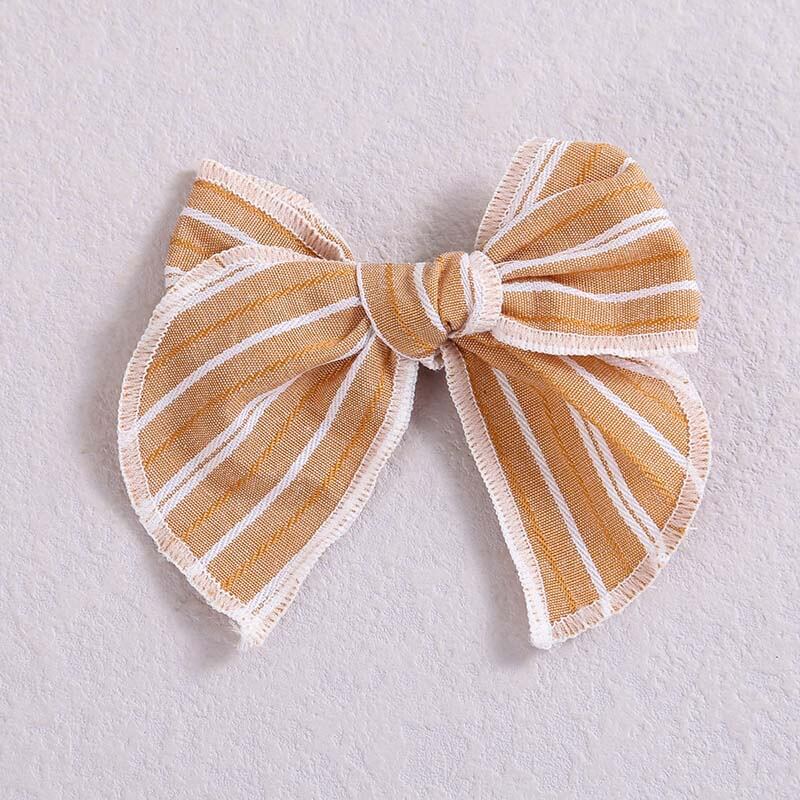 4'' Flower Striped Handmade Fable Bows