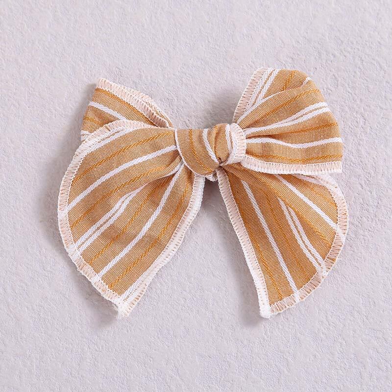 4'' Flower Striped Handmade Fable Bows