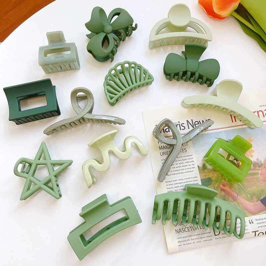 Green Series Women Hair Claw Clips