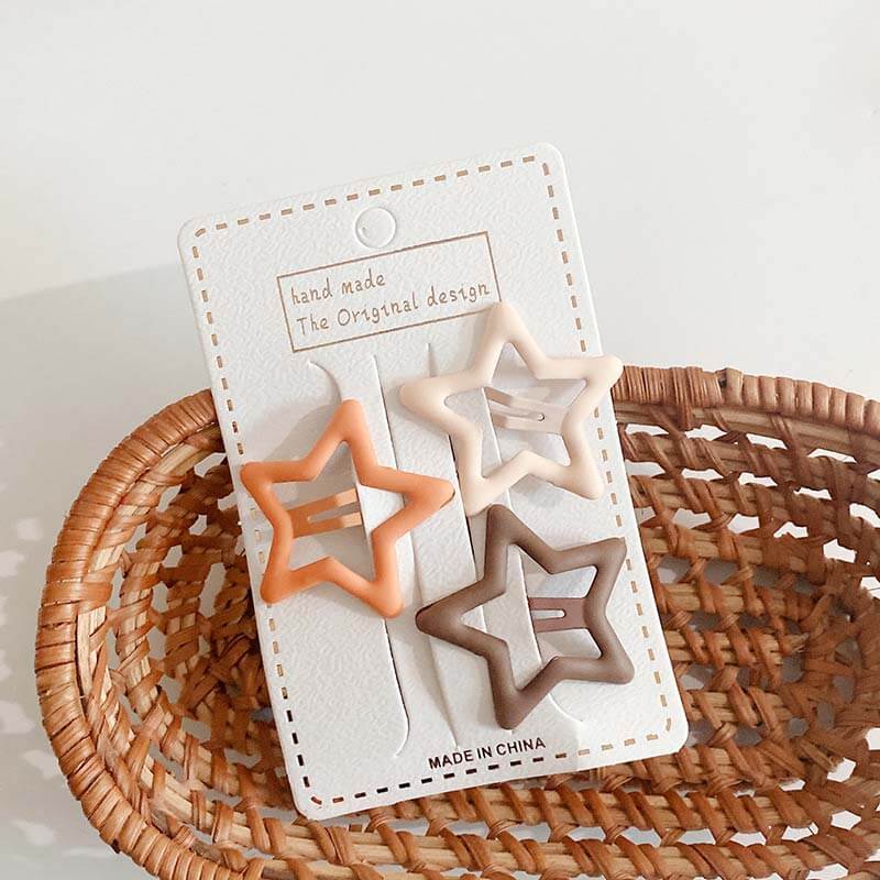 Frosted Stars Girl Snap Hair Clips