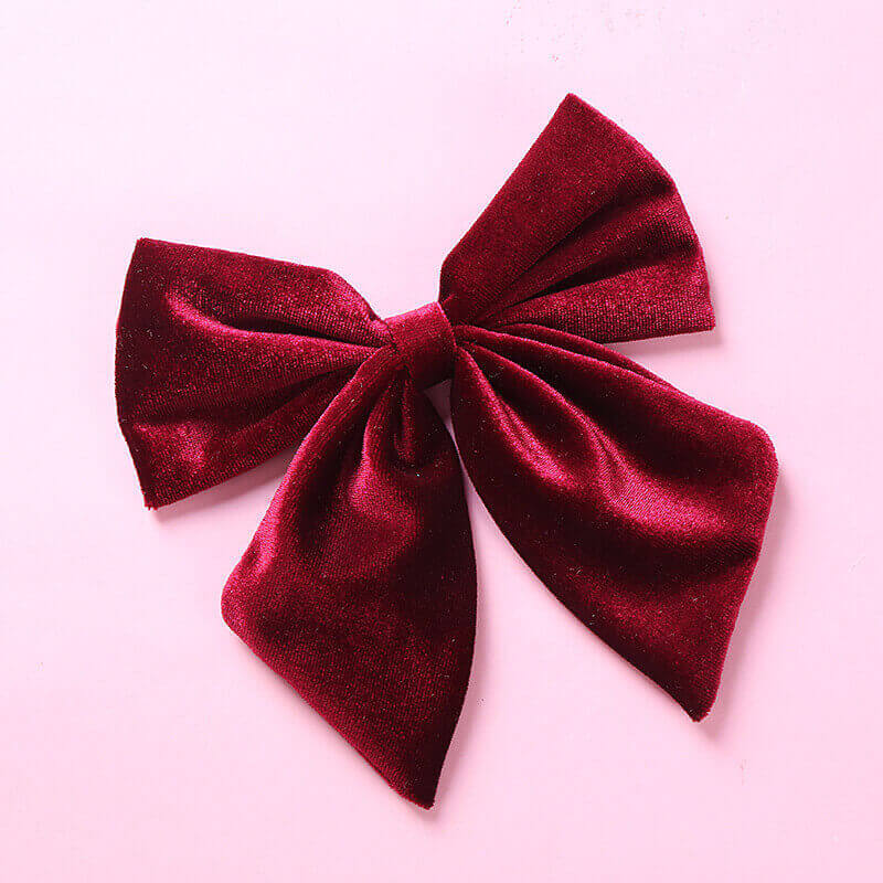 6 Inches Velvet Wine Cheer Bows