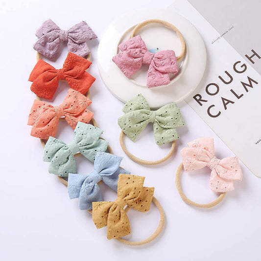 Embroidered Flower Nylon Headbands